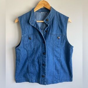 Blue Denim Sleeveless Vest